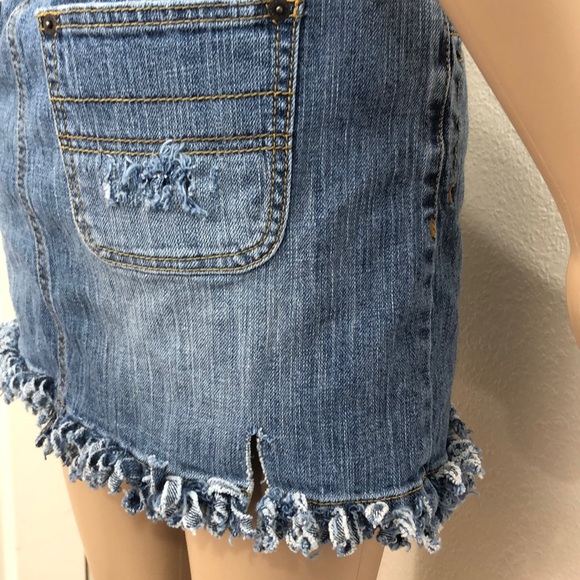 🌻 Ann Taylor LOFT Fringe Hem Distressed Skirt - Picture 4 of 8